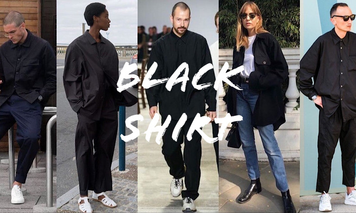 ユニクロ J オーバーサイズ黒シャツの海外コーデ７選 Snap Picks 上品で色気のある大人の海外スナップ解説